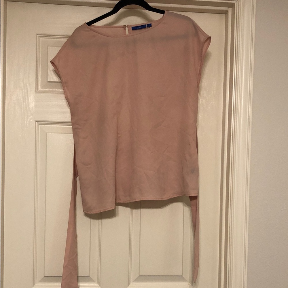 Apt. 9 Blush Pink Tie-Back Cap Sleeve Blouse Size M